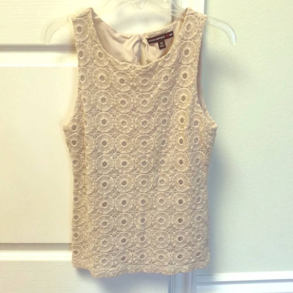 Banana Republic Embroidered Flower Tank
